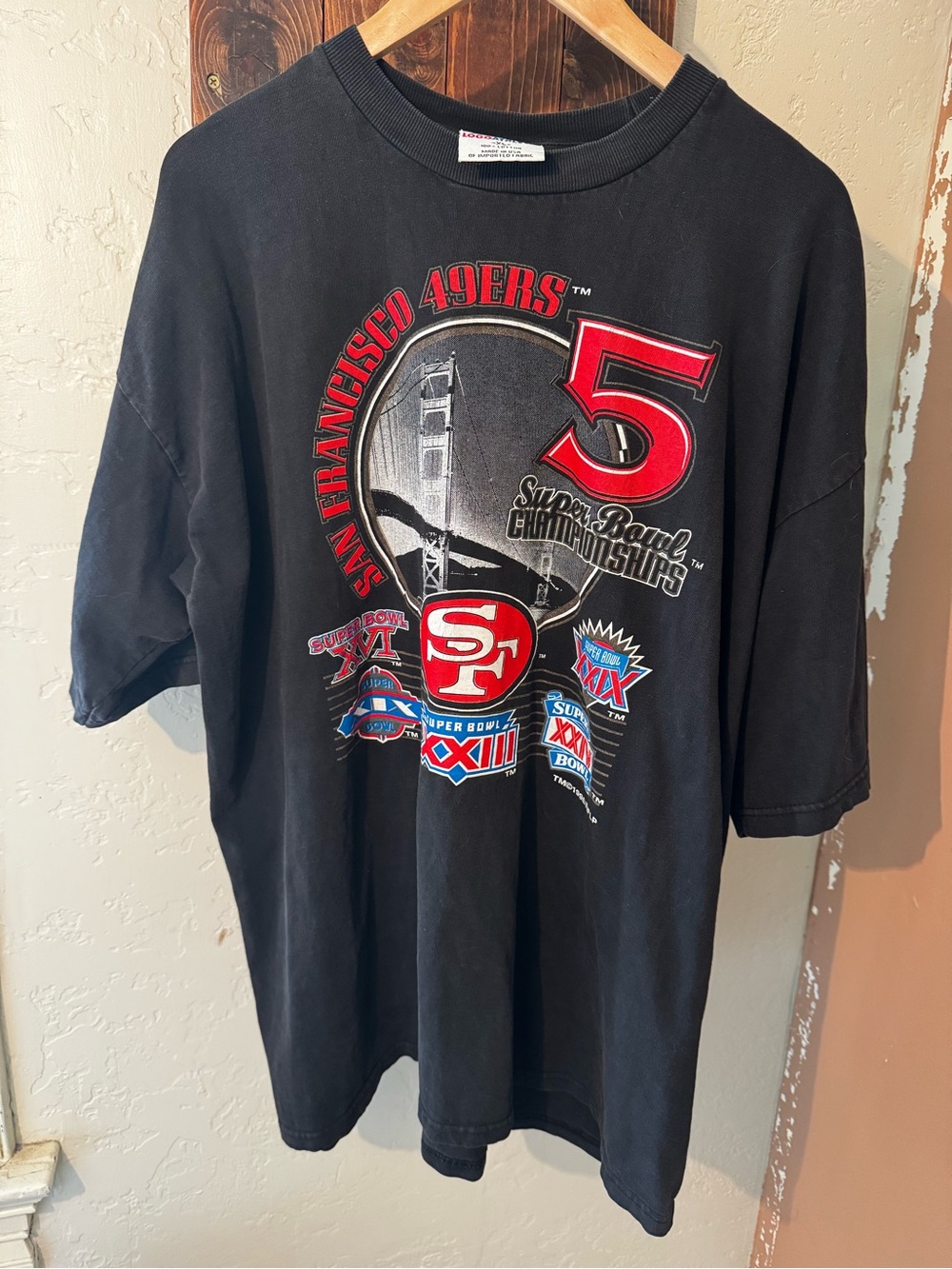San Francisco 49ers Black Graphic Tee - Champion size XL